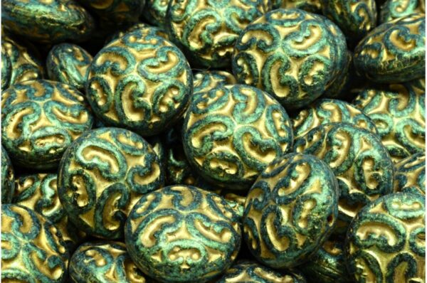 Lentil Beads with Ornaments 14mm - Imagen 1