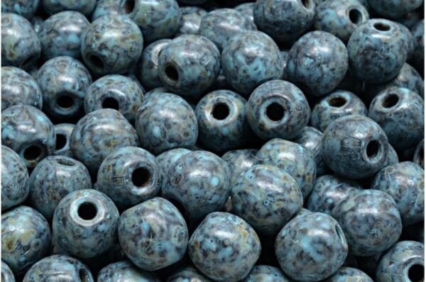 Round Druck Beads with BIG HOLE 2,0mm - Image 1
