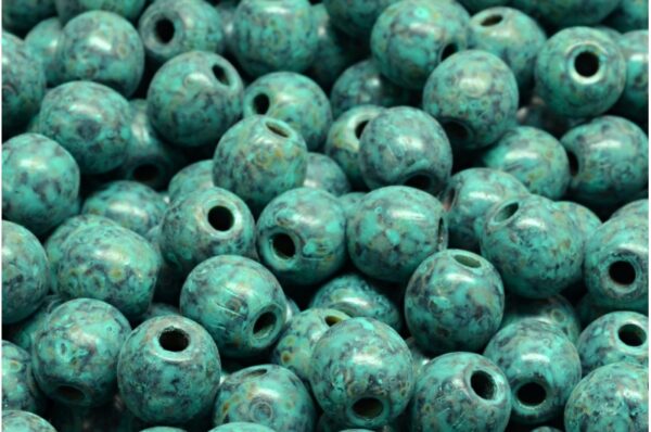 Round Druck Beads with BIG HOLE 2,0mm - Image 1
