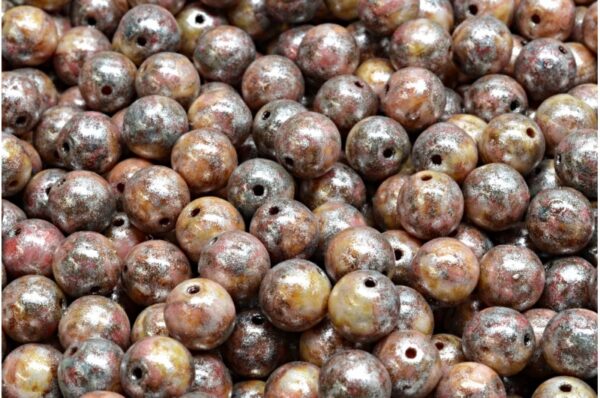 Round Druck Beads 6x6mm - Image 1