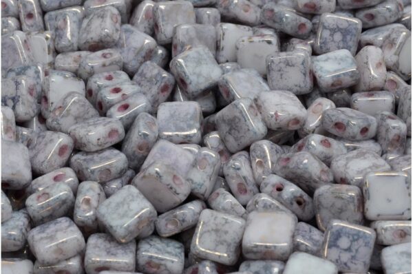 Flat Silky Beads - 2 Holes 6x6mm - Image 1