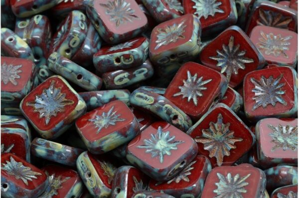 TCB Squared Kiwi Beads 10x10mm - Imagen 1