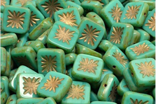 TCB Squared Kiwi Beads 10x10mm - Imagen 1