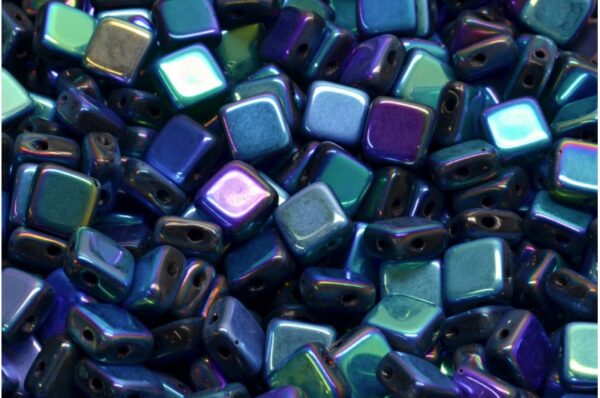Flat Silky Beads - 2 Holes 6x6mm - Imagen 1