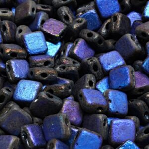 Flat Silky Beads - 2 Holes 6x6mm