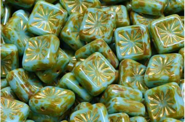 Squared Kiwi Beads 10x10mm - Imagen 1
