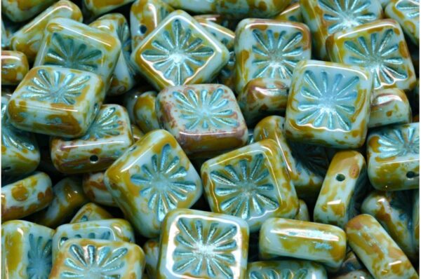 Squared Kiwi Beads 10x10mm - Image 1