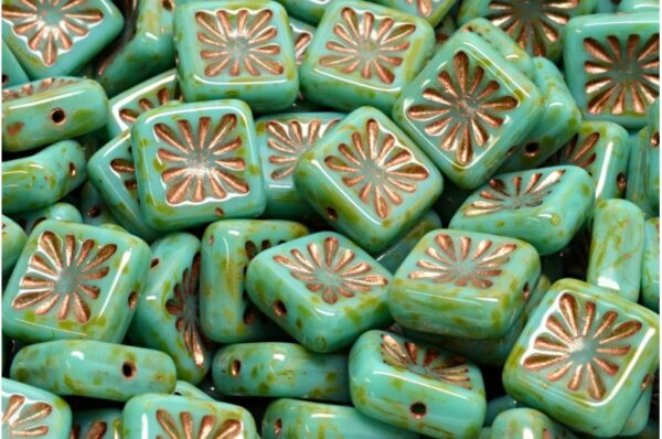 Squared Kiwi Beads 10x10mm - Imagen 1