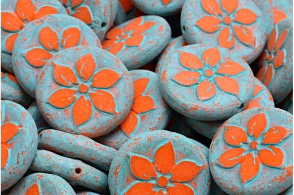 Flower Coin Beads 18x18mm - Image 1
