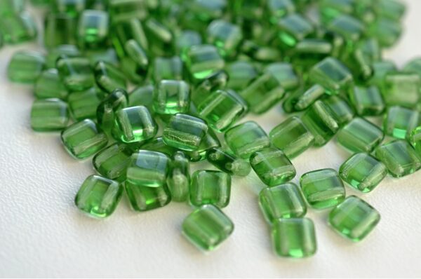 2 Holes Pressed Tile Beads 6x6mm - Image 1