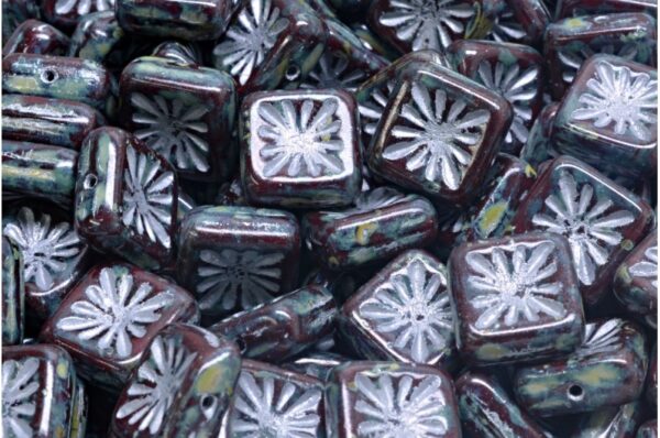 Squared Kiwi Beads 10x10mm - Image 1