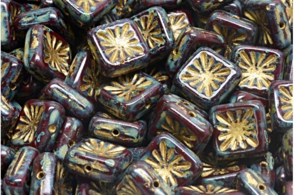 Squared Kiwi Beads 10x10mm - Imagen 1