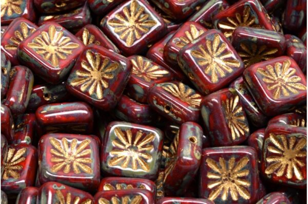 Squared Kiwi Beads 10x10mm - Image 1