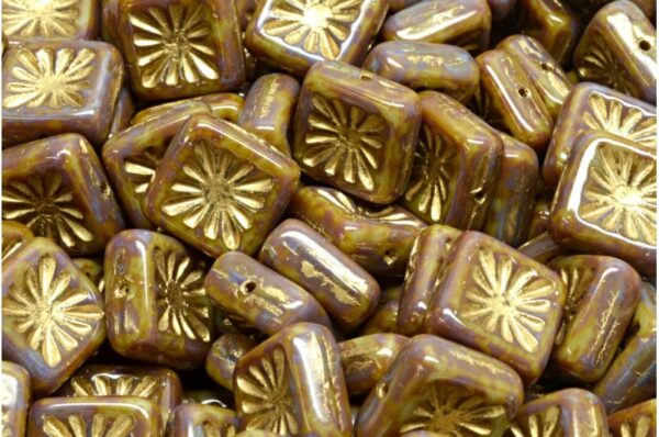 Squared Kiwi Beads 10x10mm - Image 1