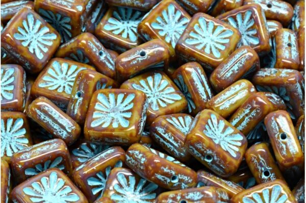 Squared Kiwi Beads 10x10mm - Image 1