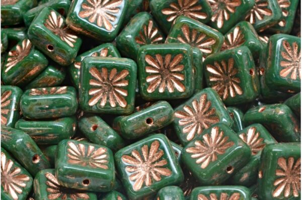 Squared Kiwi Beads 10x10mm - Image 1