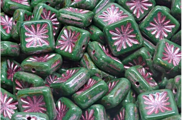 Squared Kiwi Beads 10x10mm - Imagen 1