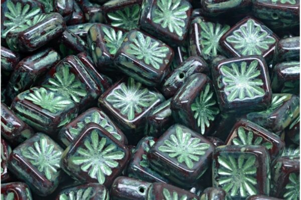 Squared Kiwi Beads 10x10mm - Imagen 1