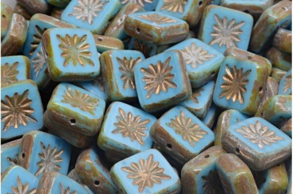 TCB Squared Kiwi Beads 10x10mm - Image 1