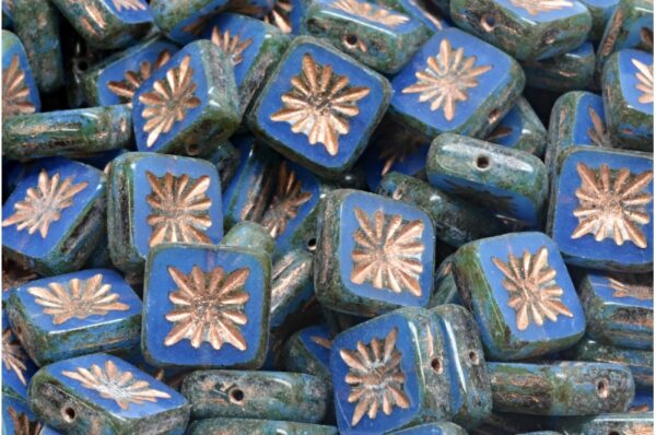 TCB Squared Kiwi Beads 10x10mm - Imagen 1