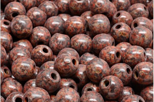 Round Druck Beads with BIG HOLE 2,0mm - Image 1