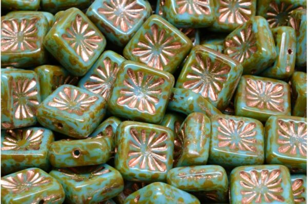 Squared Kiwi Beads 10x10mm - Imagen 1