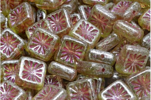 Squared Kiwi Beads 10x10mm - Image 1