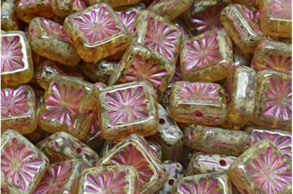 Squared Kiwi Beads 10x10mm - Image 1