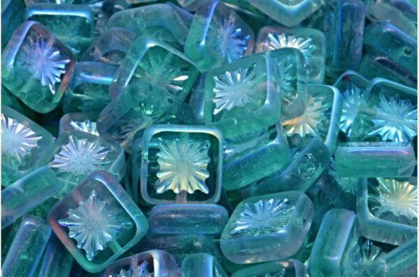 TCB Squared Kiwi Beads 10x10mm - Imagen 1