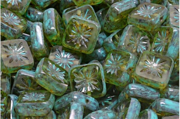 TCB Squared Kiwi Beads 10x10mm - Imagen 1