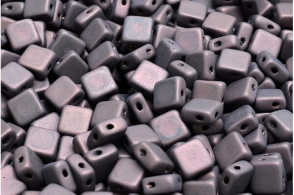 Flat Silky Beads - 2 Holes 6x6mm - Imagen 1