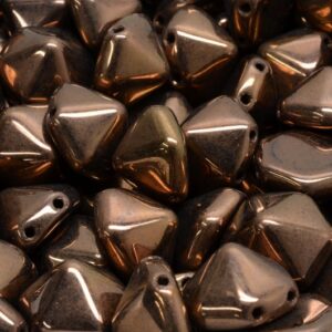 2 Holes Hexagon Pyramid Beads 12x12mm