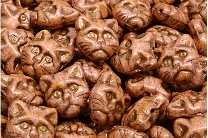 Cat Head Beads  13mm