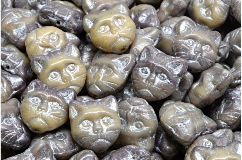 Cat Head Beads  13mm
