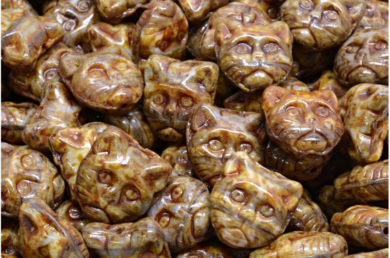 Cat Head Beads  13mm